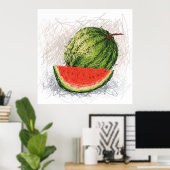 Poster pastèque (Bureau à domicile)