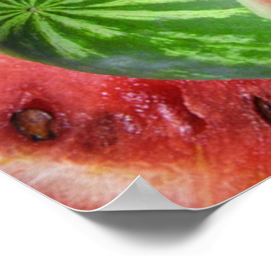 Poster Pastèque et tranches découpées Petites (Coin)