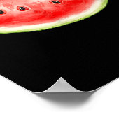 Poster Pastèque Été Aquarelle Fruit Tranches Juteux (Coin)