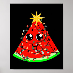 Poster Pastèque Fruit Hawaïen Noël d'été Noël En
