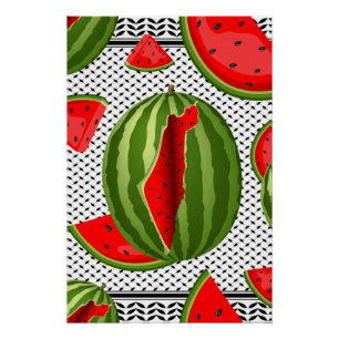 Poster Pastèque Palestine - Slice