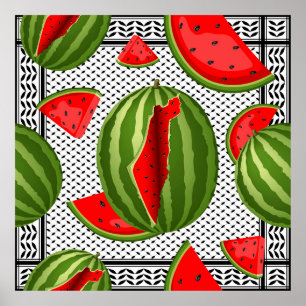 Poster Pastèque Palestine - Slice