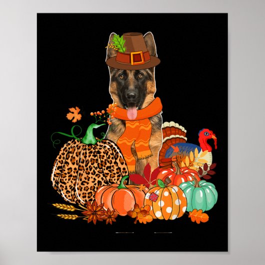 Poster Pasteur Allemand De Thanksgiving Avec La Poussette (Devant)