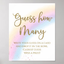 Pastrel Rainbow Devine Combien De Baby showers Jeu