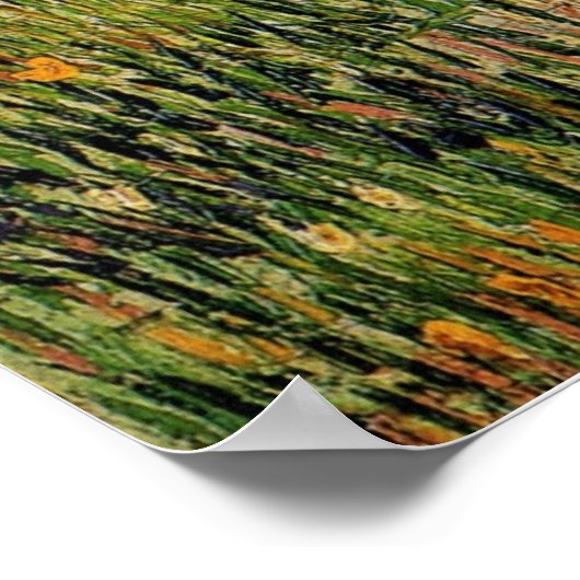 Poster Pasture en fleurs par Vincent van Gogh (Coin)