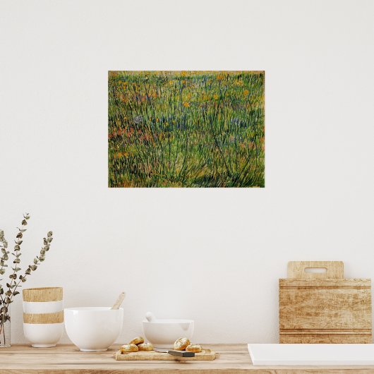 Poster Pasture en fleurs par Vincent van Gogh (Cuisine)