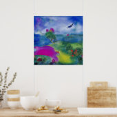 Poster Pasture impressionniste moderne au bord de la mer (Cuisine)