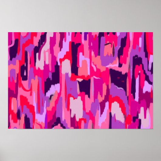 Poster Patch de baies : Abstrait rouge et rose (Devant)
