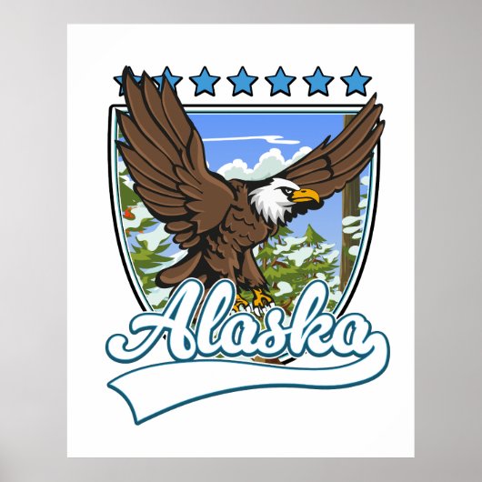 Poster Patch de voyage en Alaska (Devant)