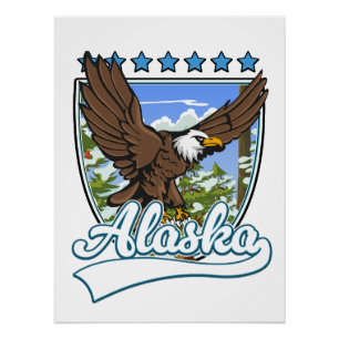 Poster Patch de voyage en Alaska