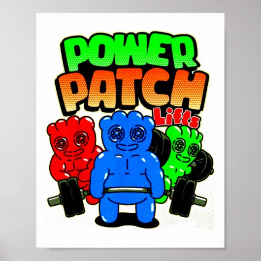 Poster Patch drôle de puissance pour l'haltérophilie et l (Devant)