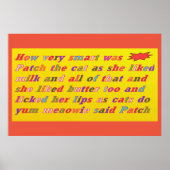 Poster Patch Le chat était très intelligent design mignon (Devant)