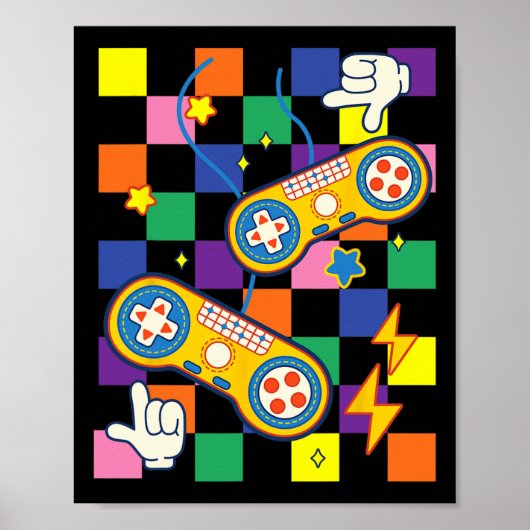 Poster Patchs de jeu vidéo en tissu esthétique Kidcore Al (Devant)