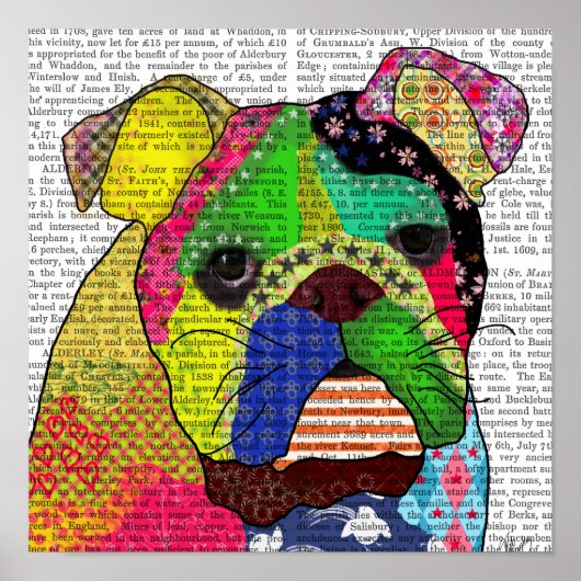 Poster Patchwork Bulldog (Devant)