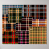 Poster patchwork chercks motif, design tartan, surface (Devant)