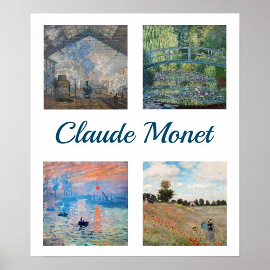 Poster Patchwork de chefs-d'oeuvre Claude Monet (Devant)
