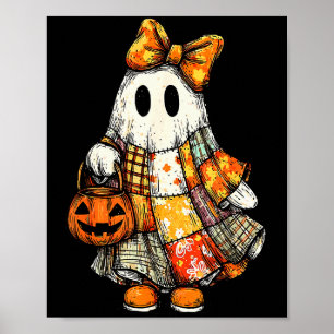 Poster Patchwork de fantôme de Halloween pour les amateur