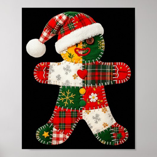 Poster Patchwork Gingpain Homme Noël Hommes Femmes (Devant)