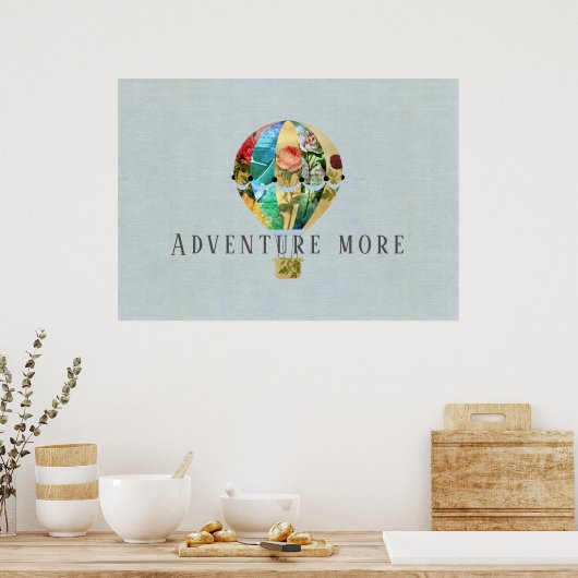 Poster Patchwork Hot Air Balloon (Cuisine)