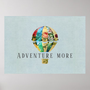 Poster Patchwork Hot Air Balloon