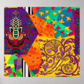 Poster Patchwork indien turc festier Mandala (Devant)