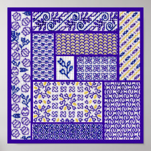 Poster Patchwork Purple
