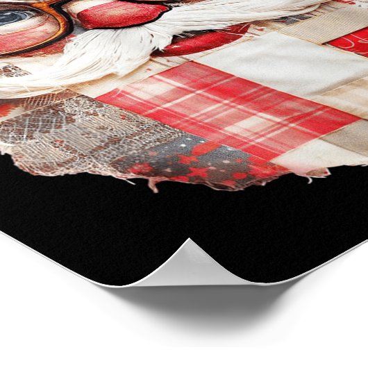 Poster Patchwork Santa Claus Face Preppy Girly Christmas (Coin)