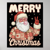 Poster Patchwork Santa Claus Xmas Merry Christmas Men Wom (Devant)