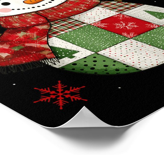 Poster Patchwork Snowman Retro Funny Christmas Snowman Ho (Coin)