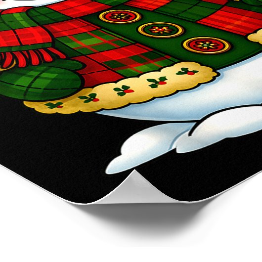 Poster Patchwork Snowman Retro Funny Christmas Snowman Ho (Coin)