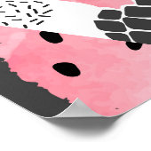 Poster Patchwork Tropical : Flamant rose Watermelon Seaml (Coin)