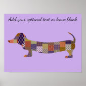 Poster Patchwork violet Dachshund Wall Art (Devant)