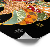 Poster Patchwork Xmas Coquette Bow Lace Joyeux brillant C (Coin)