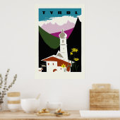 Poster Pâte à huile rétro dessin Tyrol Autriche Voyage (Cuisine)