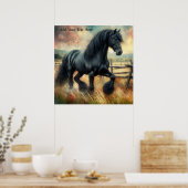Poster Pâte de Cheval Frésilien Noir clôtures rustiques (Cuisine)