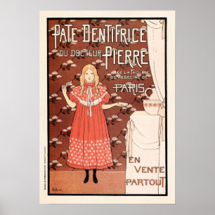 Poster PATE DENTIFRICE Français Paris dentifrice Brosse à