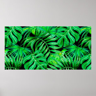 Poster Patern sans couture feuille tropicale