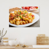 Poster Pâtes cuites cavatappi avec sauce aux légumes (Cuisine)