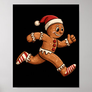Poster Pâtes de Noël en pain d'épice de course drôles Pyj