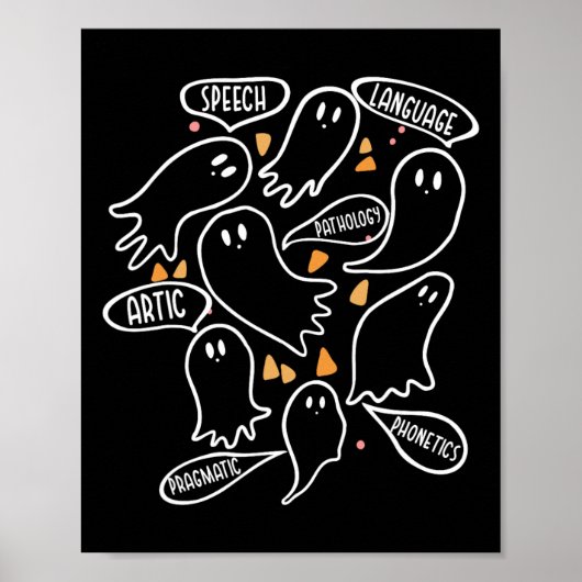Poster Pathologue du langage slp - Drôle Halloween (Devant)