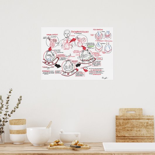 Poster Pathophysiologie de l'emphysème (Cuisine)