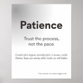Poster Patience Faites Confiance Au Processus Art Minimal (Devant)