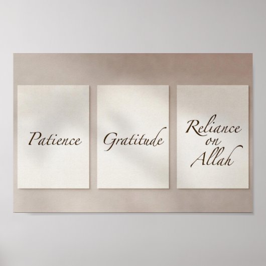 Poster Patience, Gratitude, Confiance (ensemble de 3 pièc (Devant)