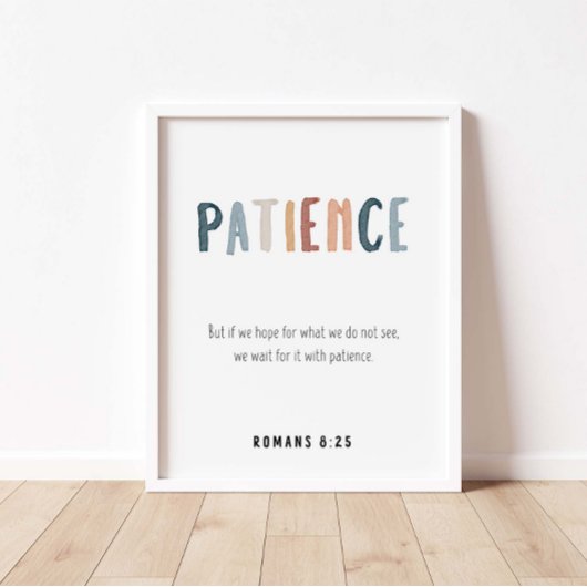 Poster Patience le fruit de l'affiche spirituelle