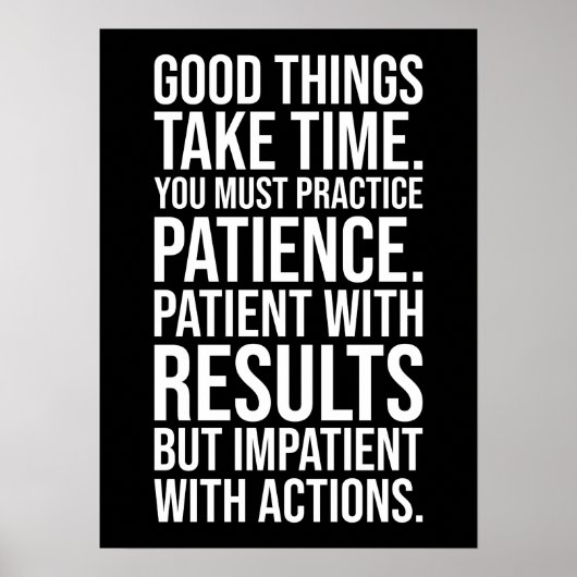Poster Patience pratique - Motivation du succès (Devant)