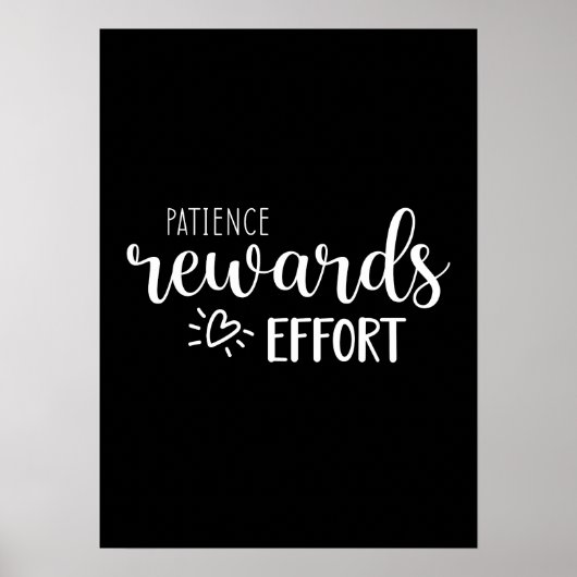 Poster Patience Récompense Effort, Réussite Hustle Gym (Devant)