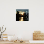 Poster Patience Sunset Fisherman Silhouette (Cuisine)