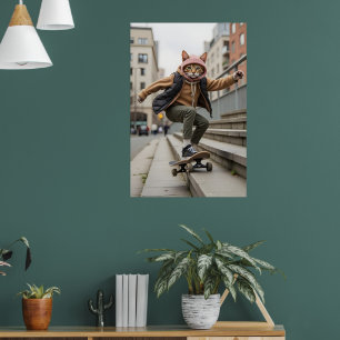 Poster Patinage artistique en chats rad