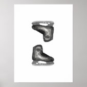 Poster Patinage de hockey sur glace noir (Devant)