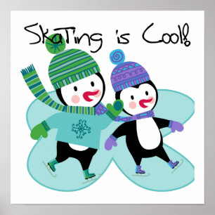 Poster Patinage de pingouins est Cool